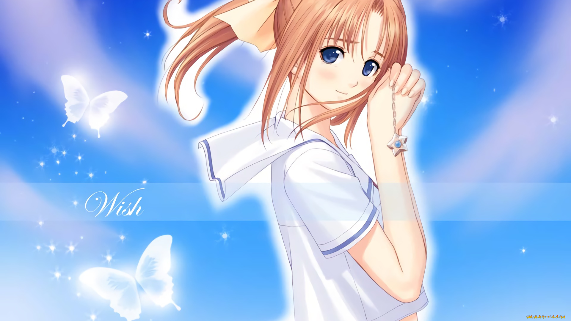 after, sweet, kiss, аниме, девушка, взгляд, фон