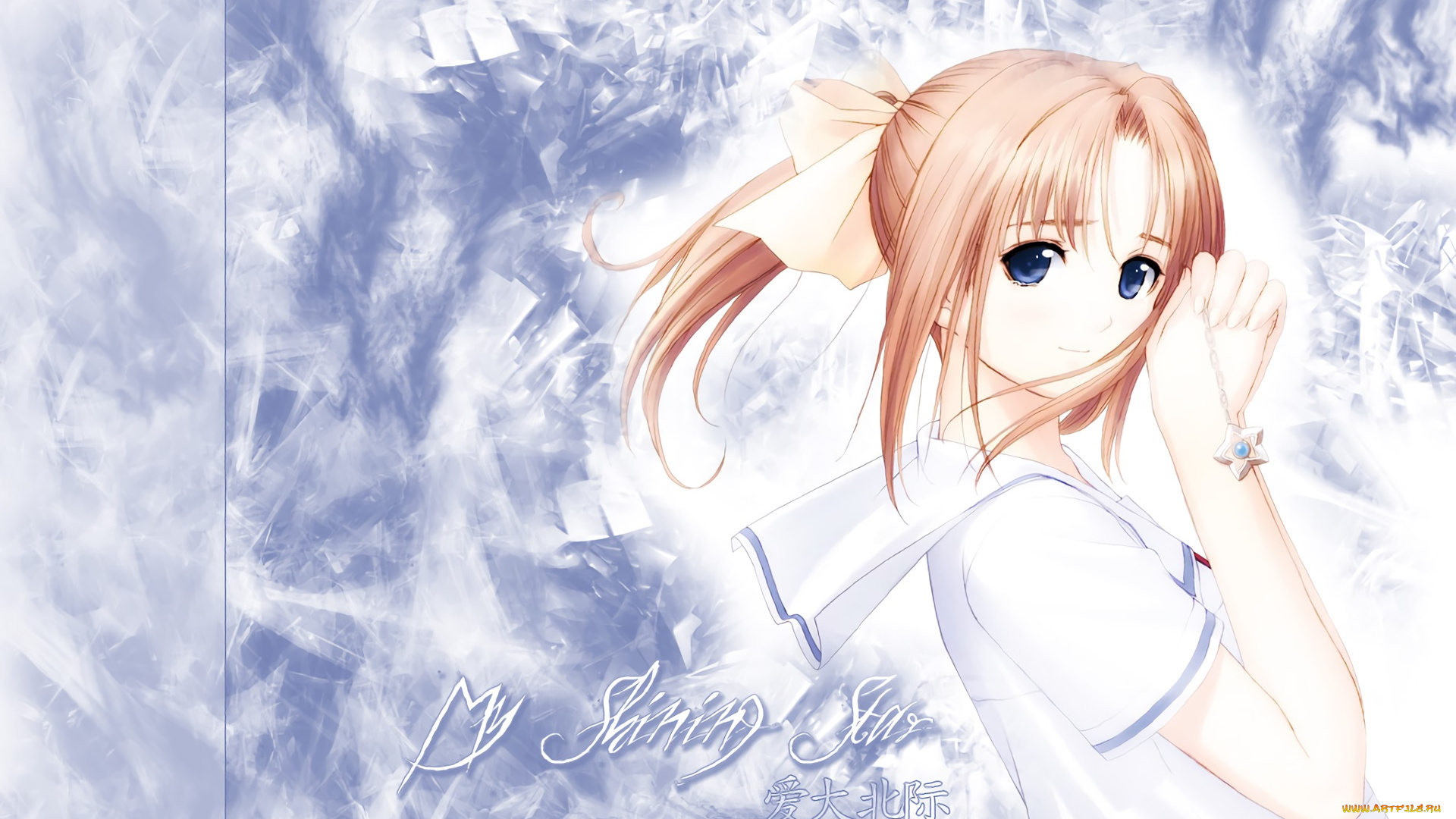 аниме, after, sweet, kiss, девушка, взгляд, фон