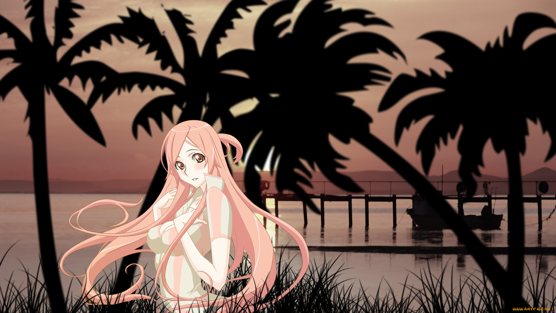 аниме, dragonaut, взгляд, фон, девушка