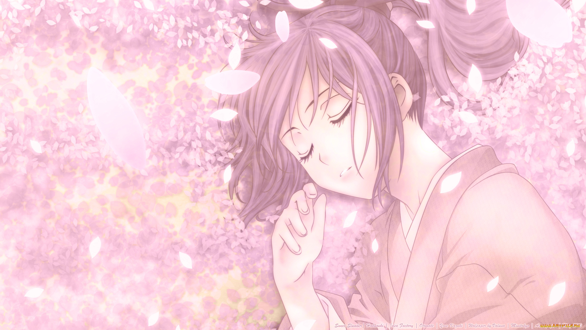 аниме, hakuoki, девушка, взгляд, фон