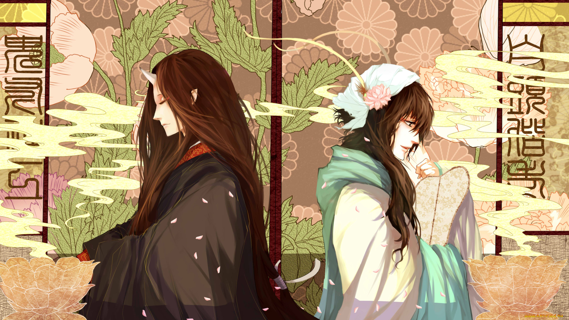 аниме, hoozuki, no, reitetsu, парни, демоны