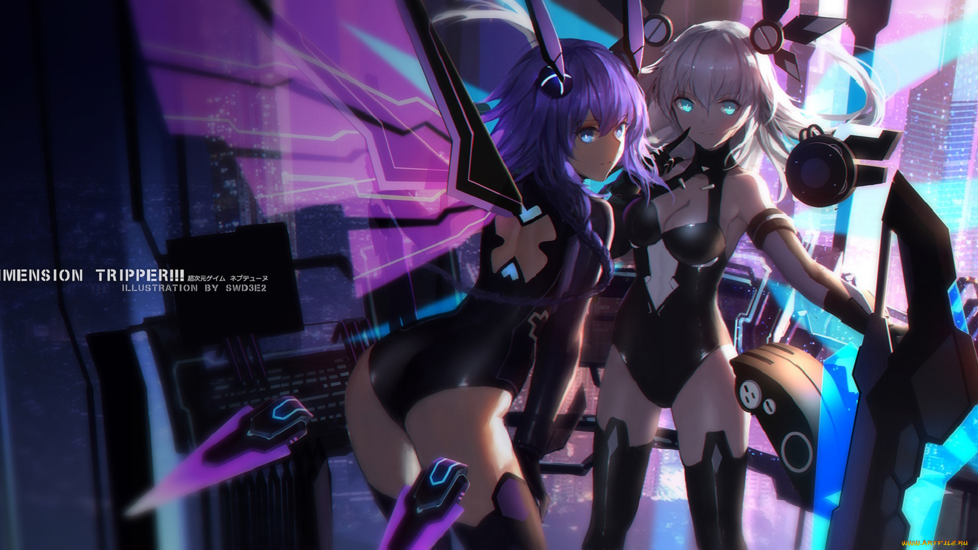аниме, hyperdimension, neptunia, девушки