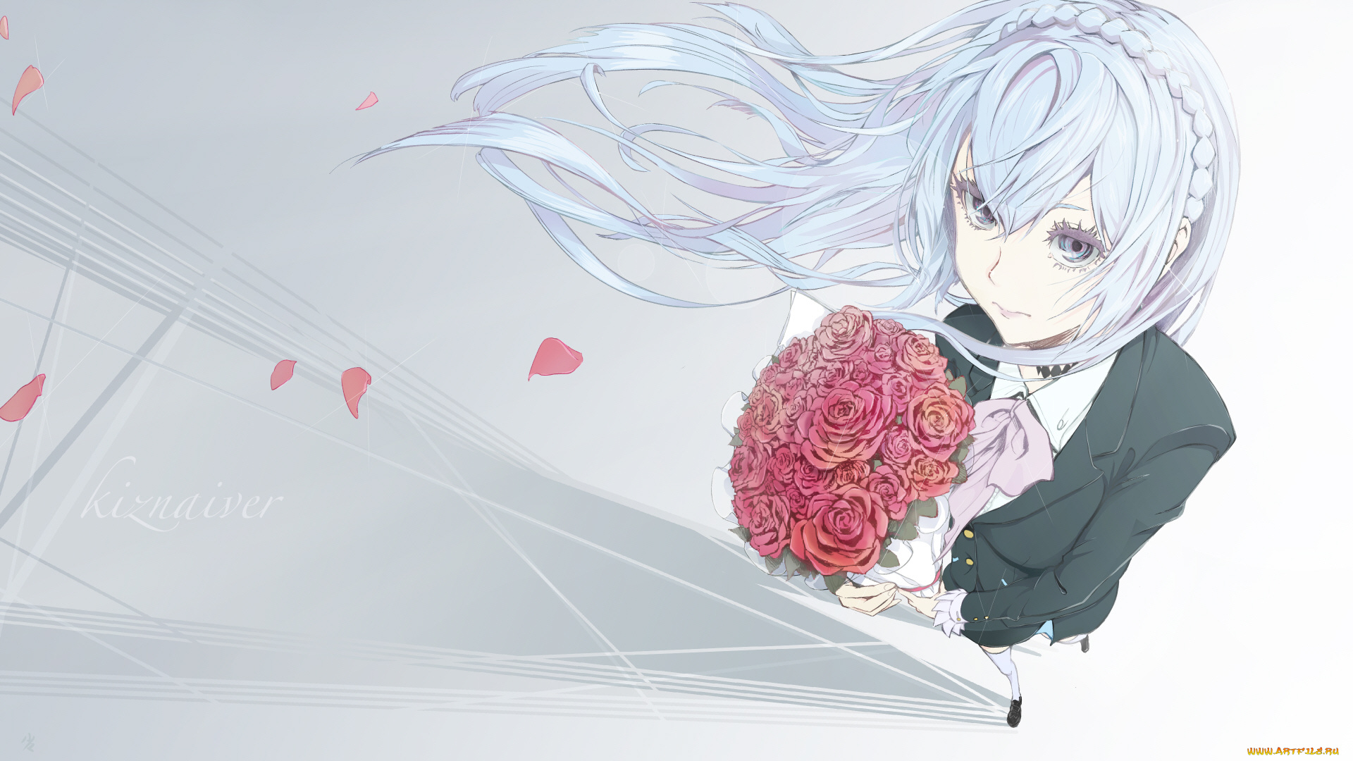 аниме, kiznaiver, девушка, букет