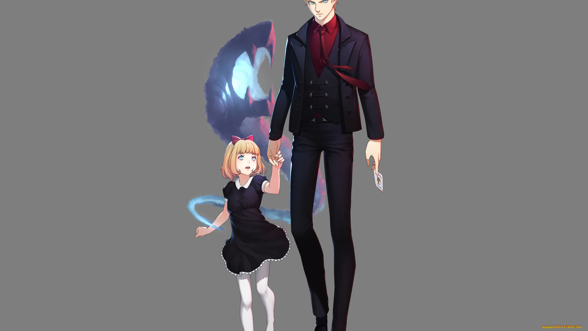 аниме, магия, , колдовство, , halloween, девочка, джокер, карта, парень