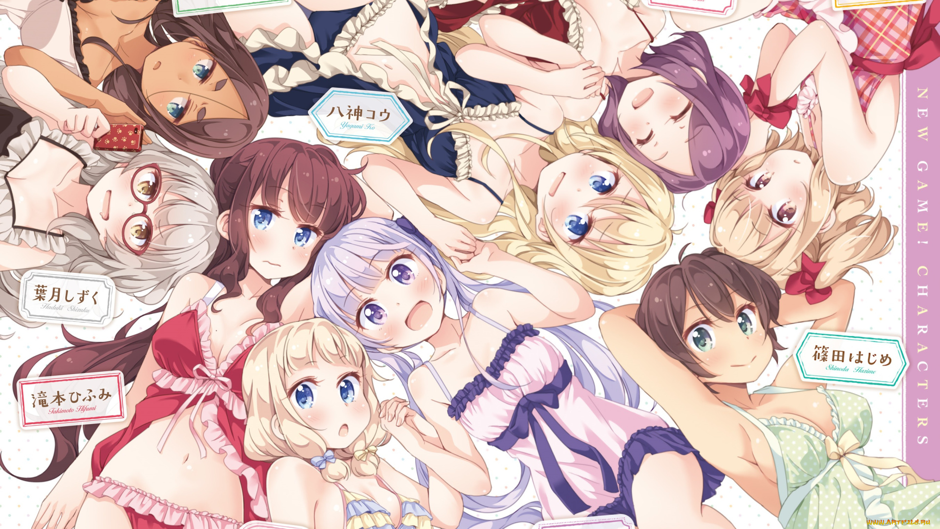 аниме, new, game, девушки