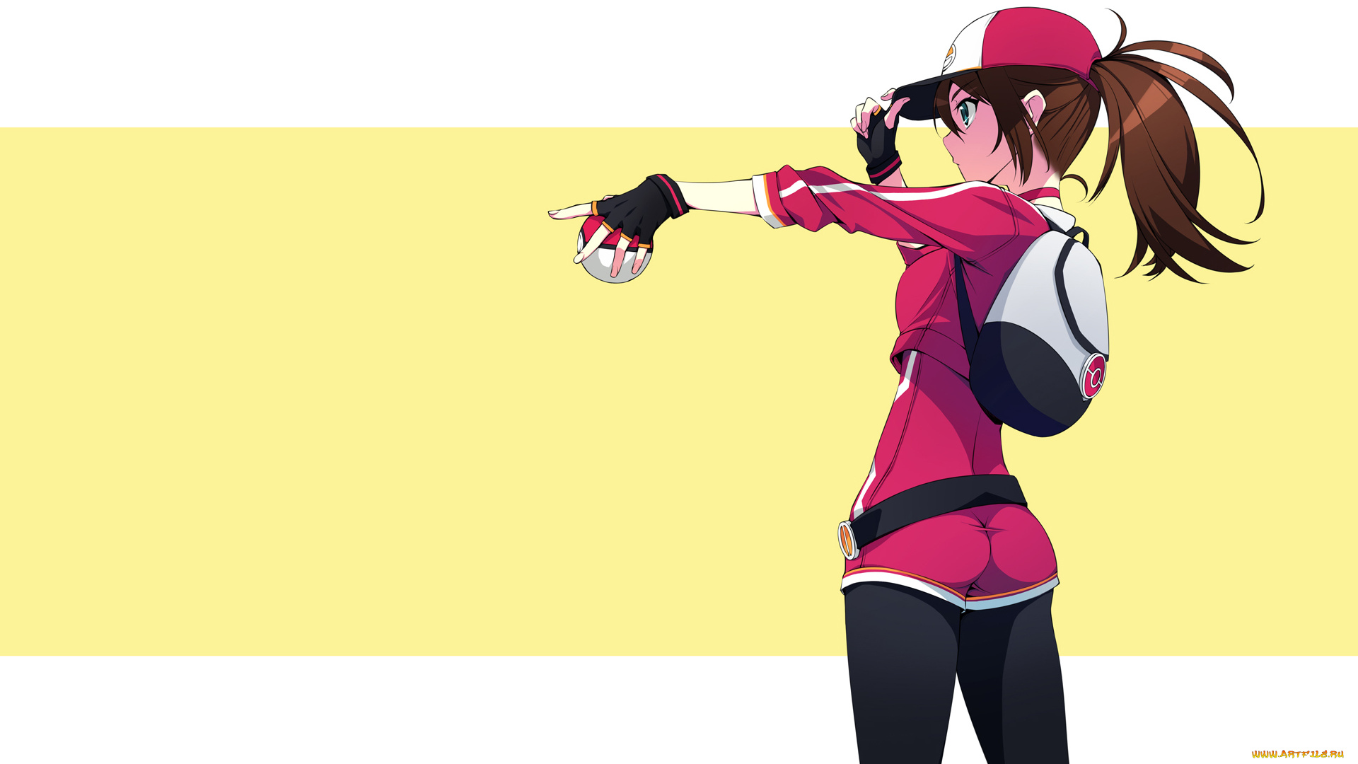 аниме, pokemon, девушка, покебол