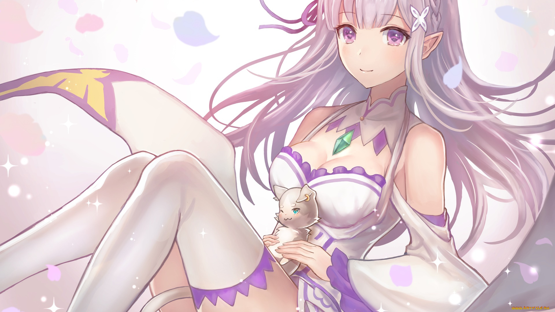 аниме, re, , zero, kara, hajimeru, isekai, seikatsu, эльфийка, взгляд, фон