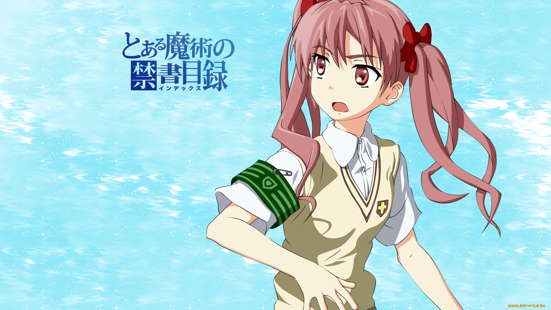 аниме, to, aru, kagaku, no, railgun, девушка, взгляд, фон