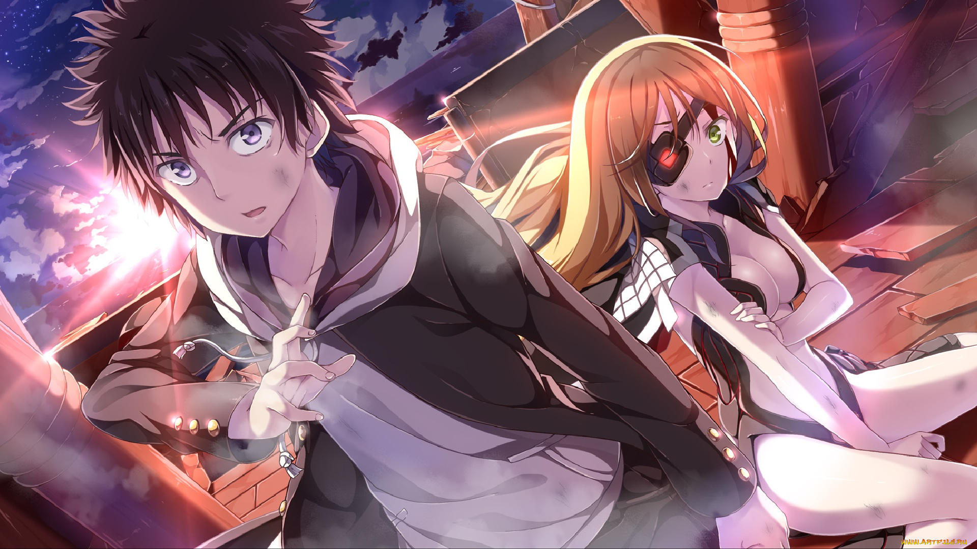 аниме, toaru, majutsu, no, index, девушка, парень