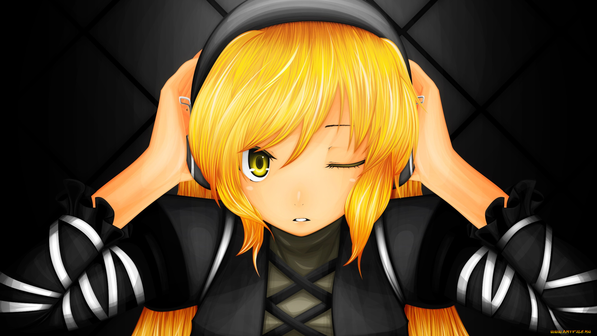 аниме, touhou, девушка, взгляд, фон