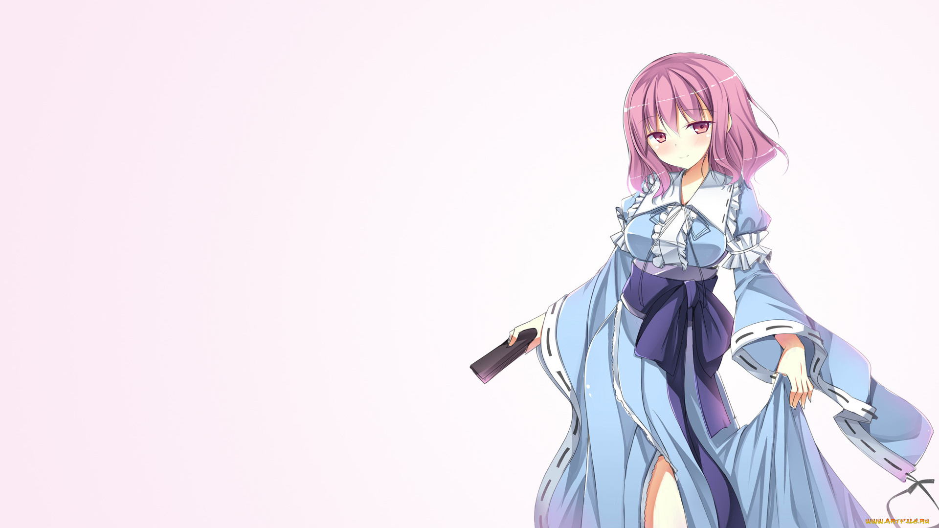 аниме, touhou, девушка, взгляд, фон