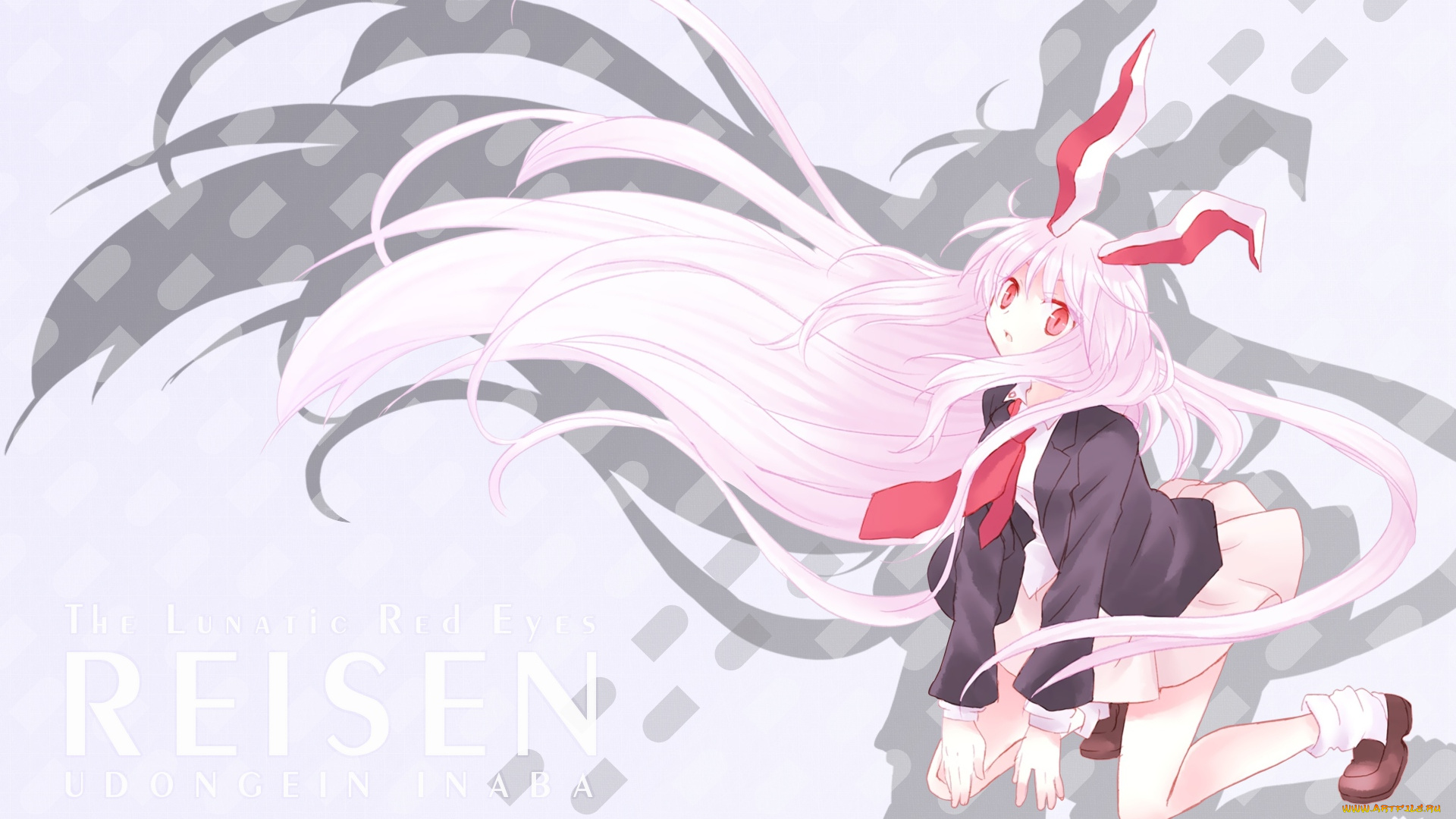 аниме, touhou, девушка, взгляд, фон