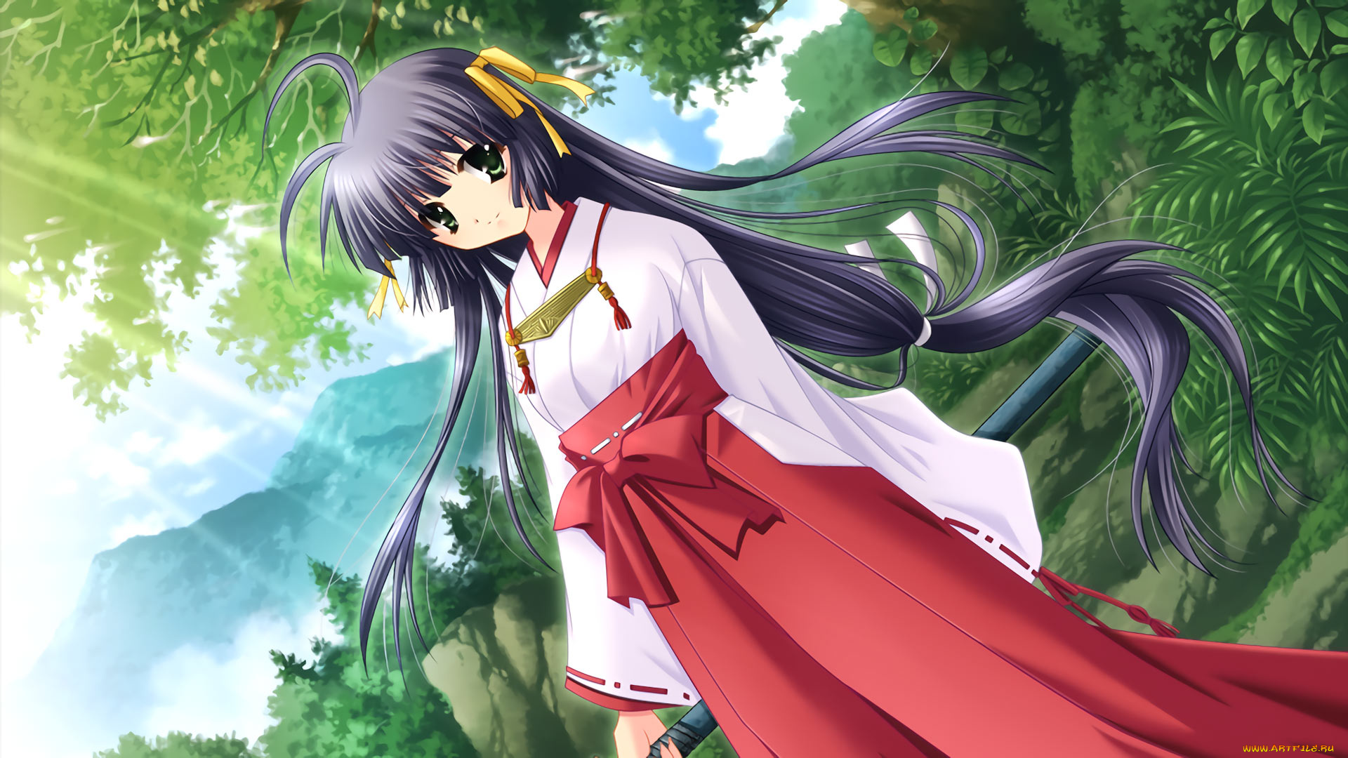 kagura, douchuuki, аниме, unknown, , другое, девушка, взгляд, фон