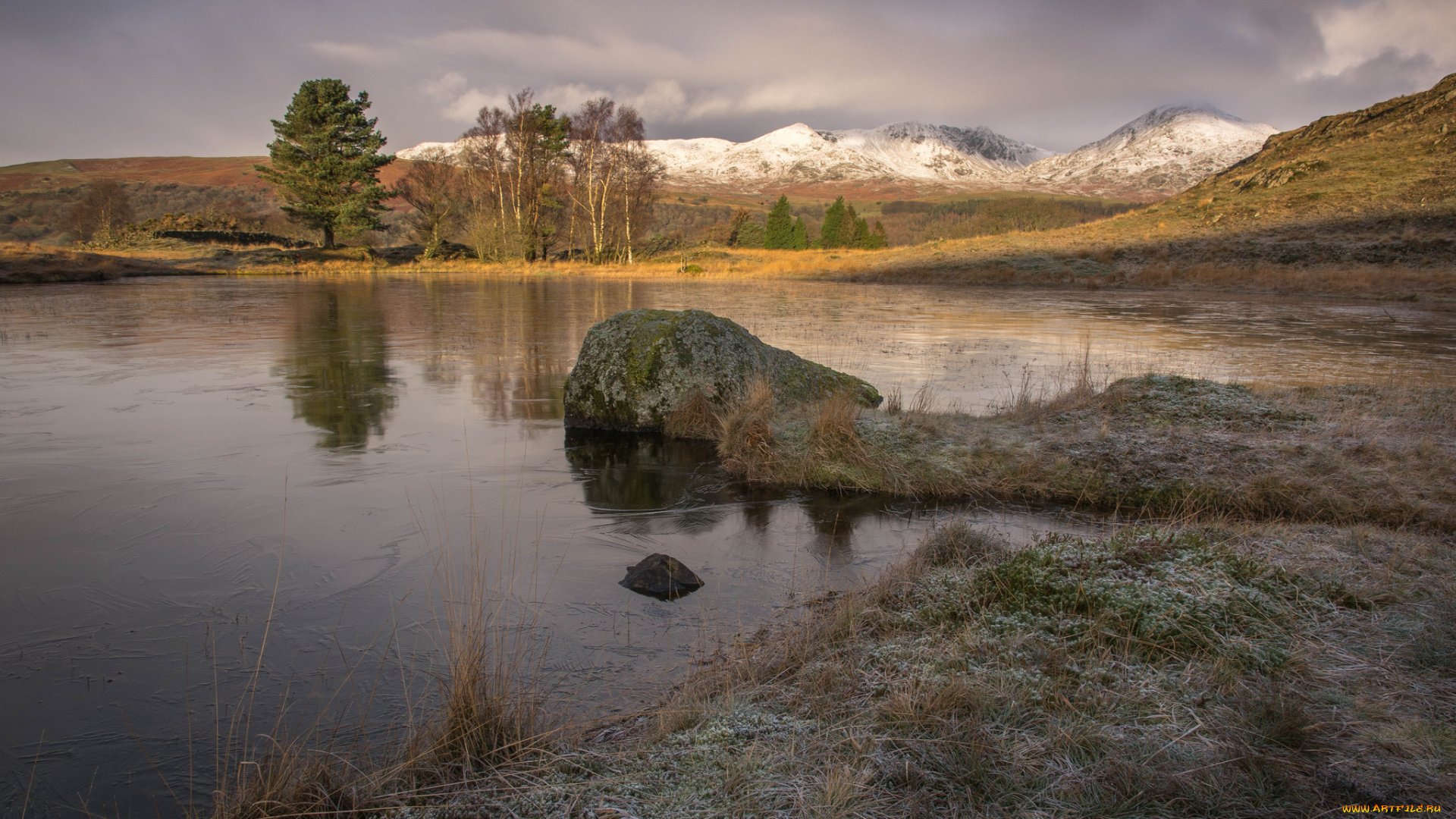 природа, реки, озера, горы, небо, пейзаж, камни, озеро, деревья, снег
