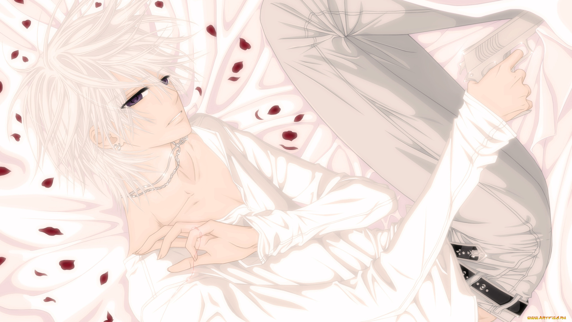 vampire, knight, аниме, парень, взгляд, фон