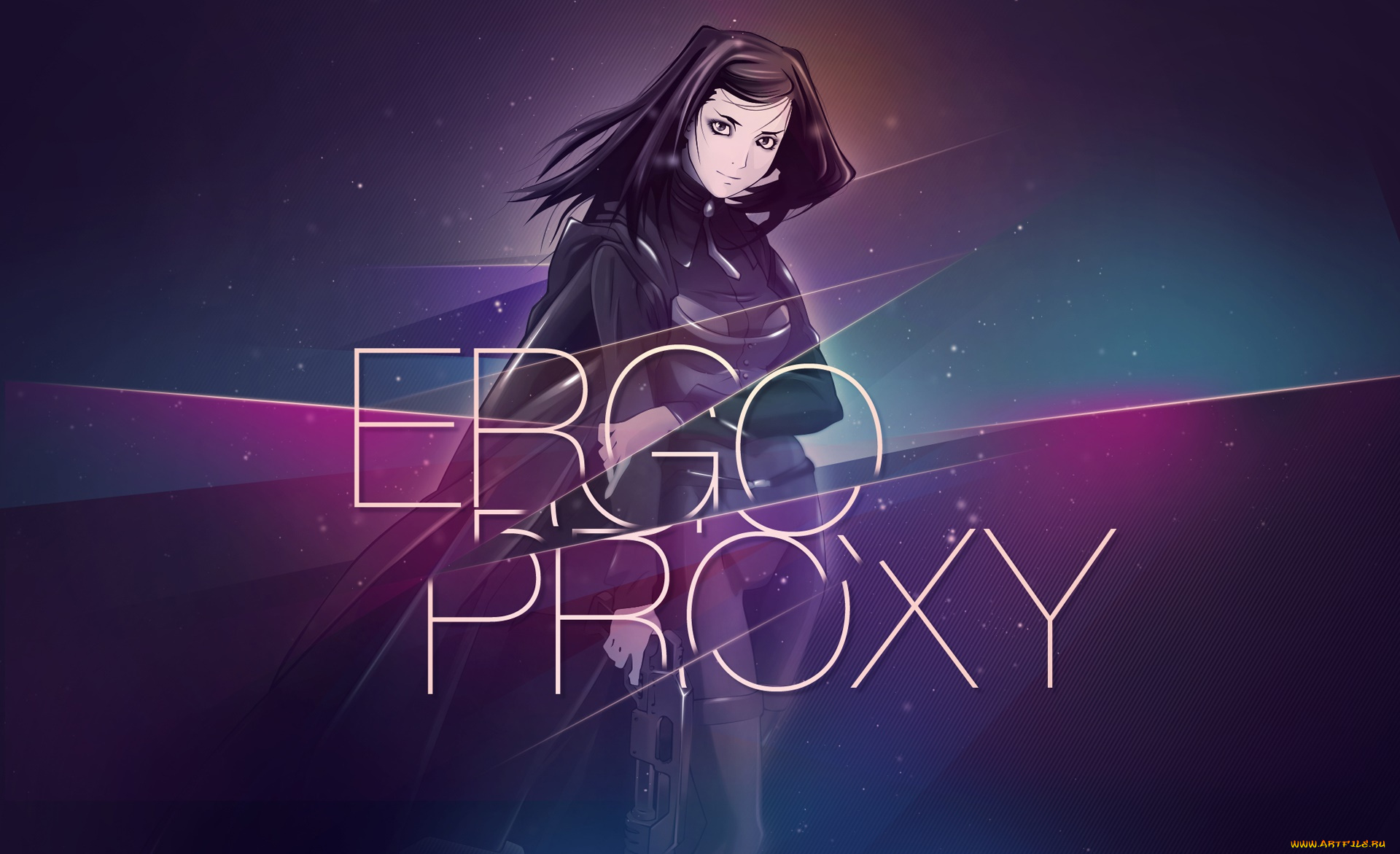 faint, tone, аниме, ergo, proxy, фон, девушка, взгляд