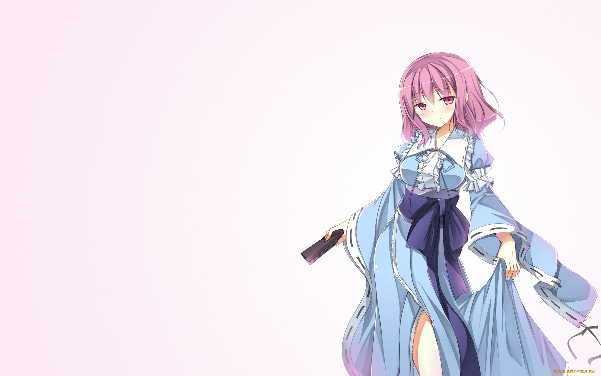 аниме, touhou, девушка, взгляд, фон