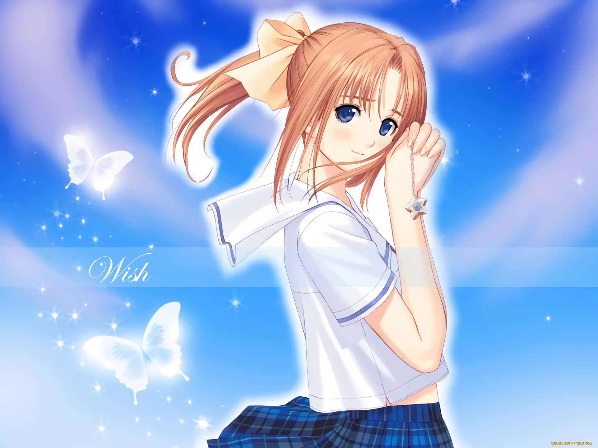 after, sweet, kiss, аниме, девушка, взгляд, фон