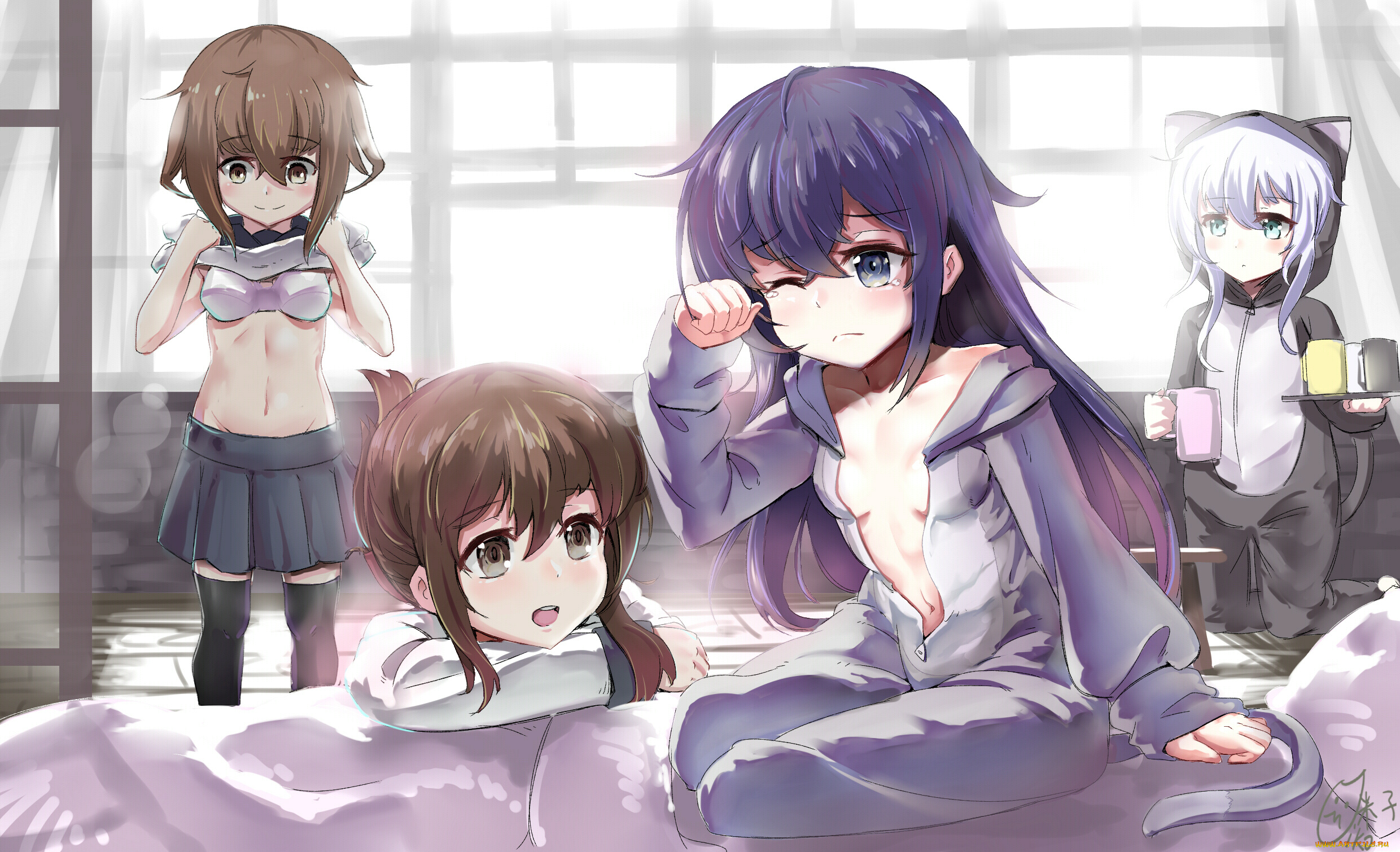аниме, kantai, collection, девочки