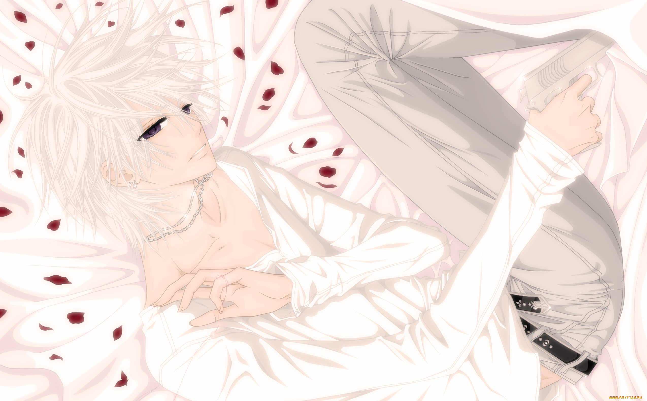 vampire, knight, аниме, парень, взгляд, фон