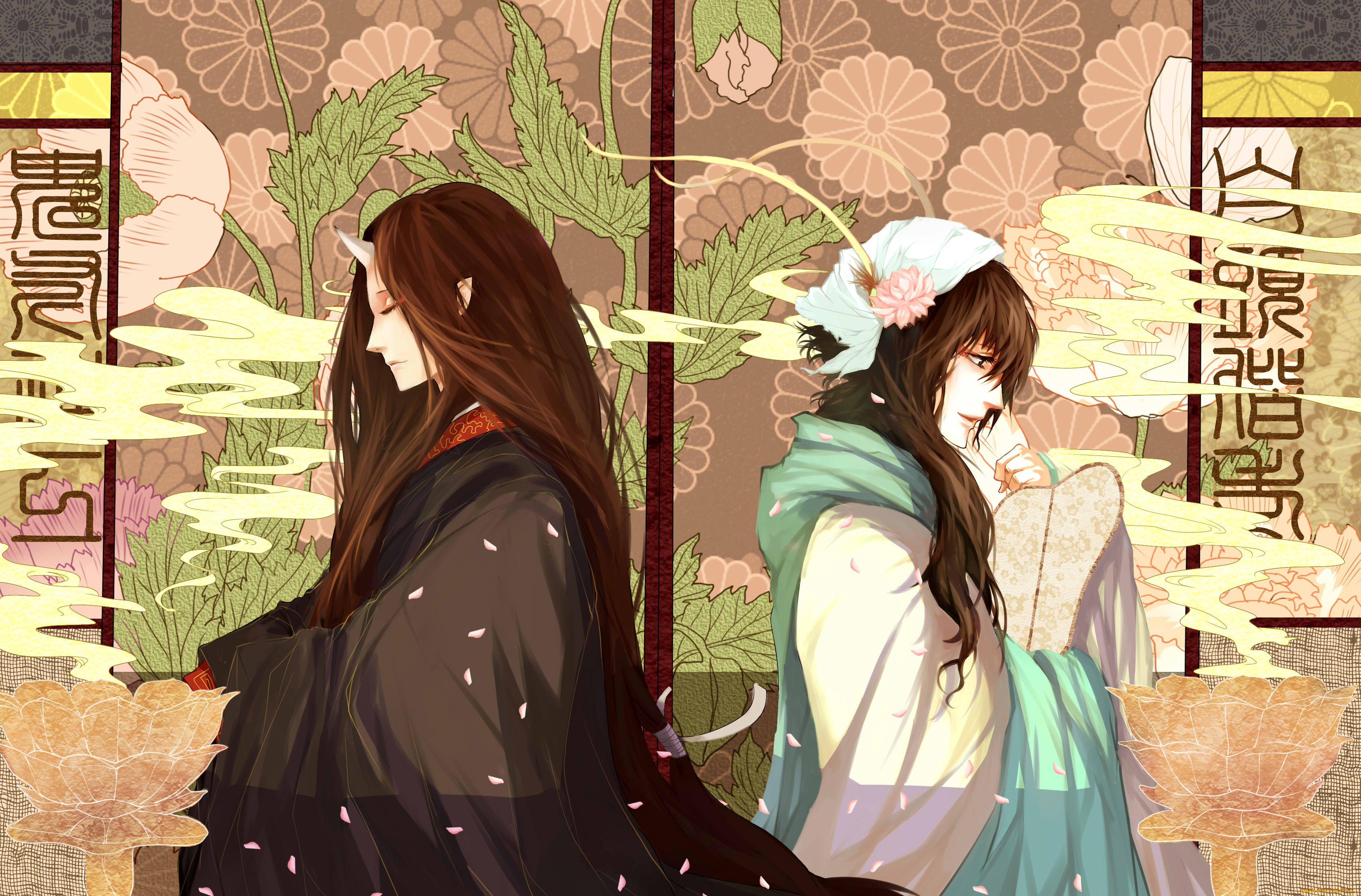 аниме, hoozuki, no, reitetsu, парни, демоны