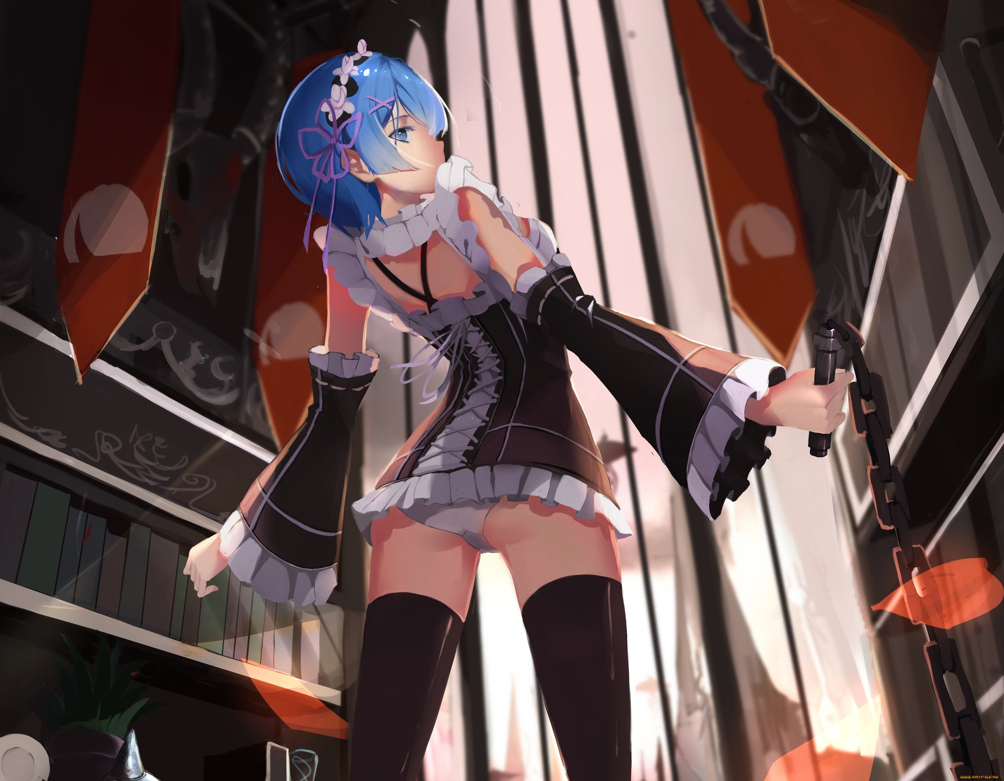 аниме, re, , zero, kara, hajimeru, isekai, seikatsu, рем