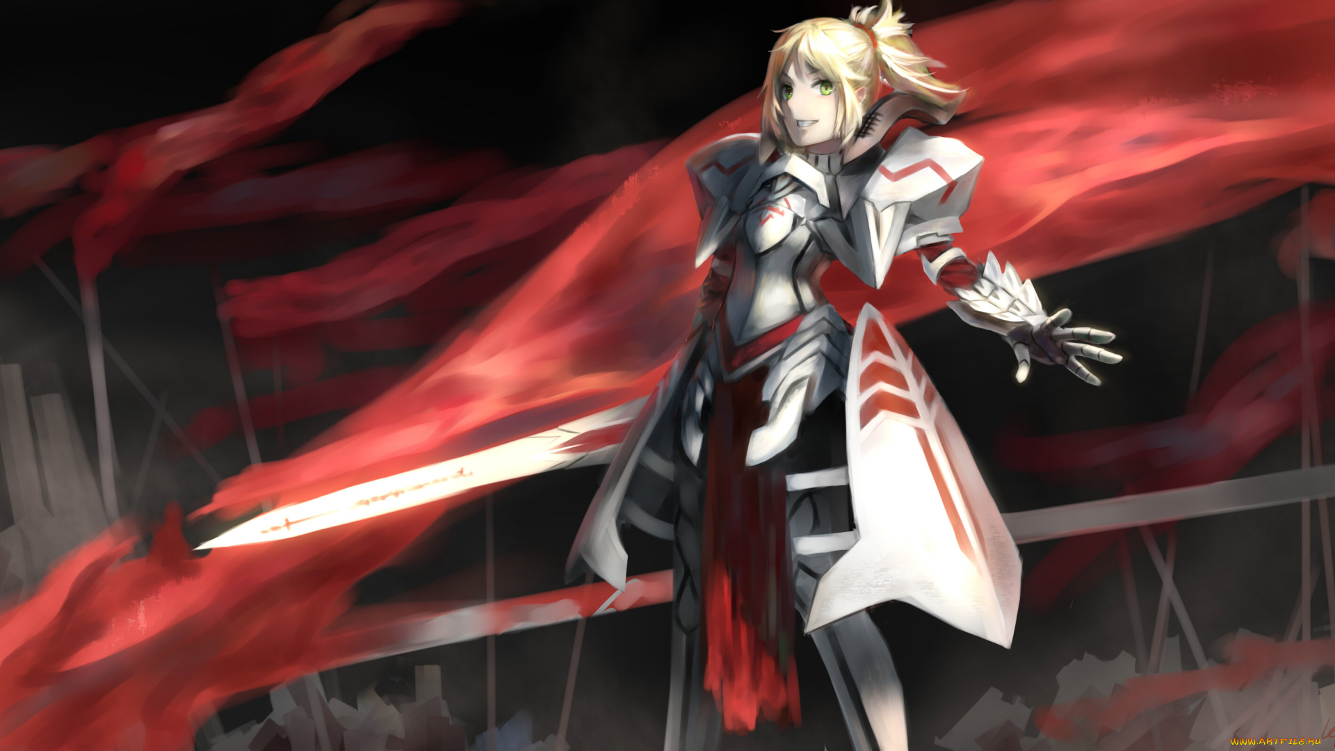 аниме, fate, stay, night, девушка