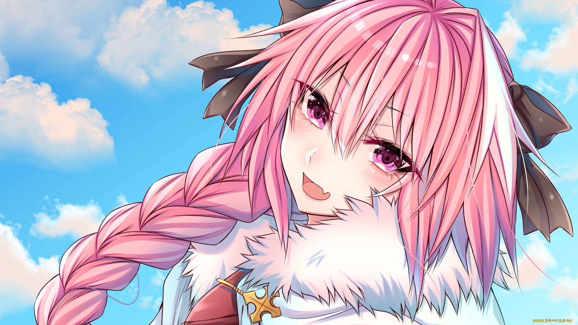 аниме, fate, stay, night, девушка, взгляд, фон