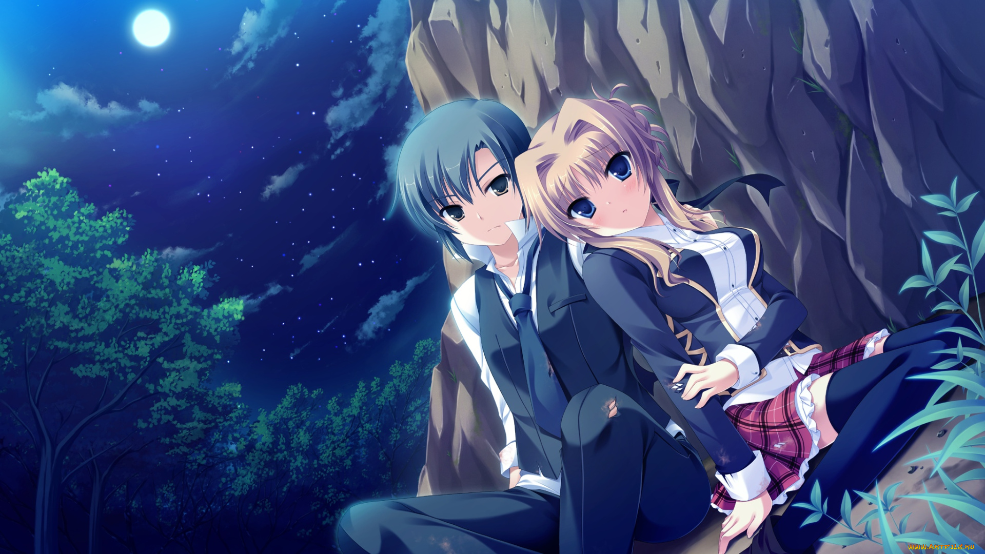 аниме, midori, no, umi, фон, девушка, взгляд