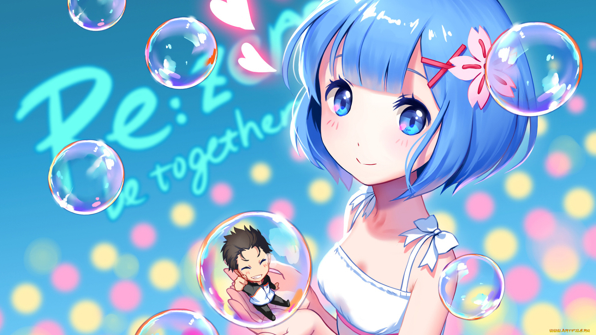 аниме, re, , zero, kara, hajimeru, isekai, seikatsu, рем