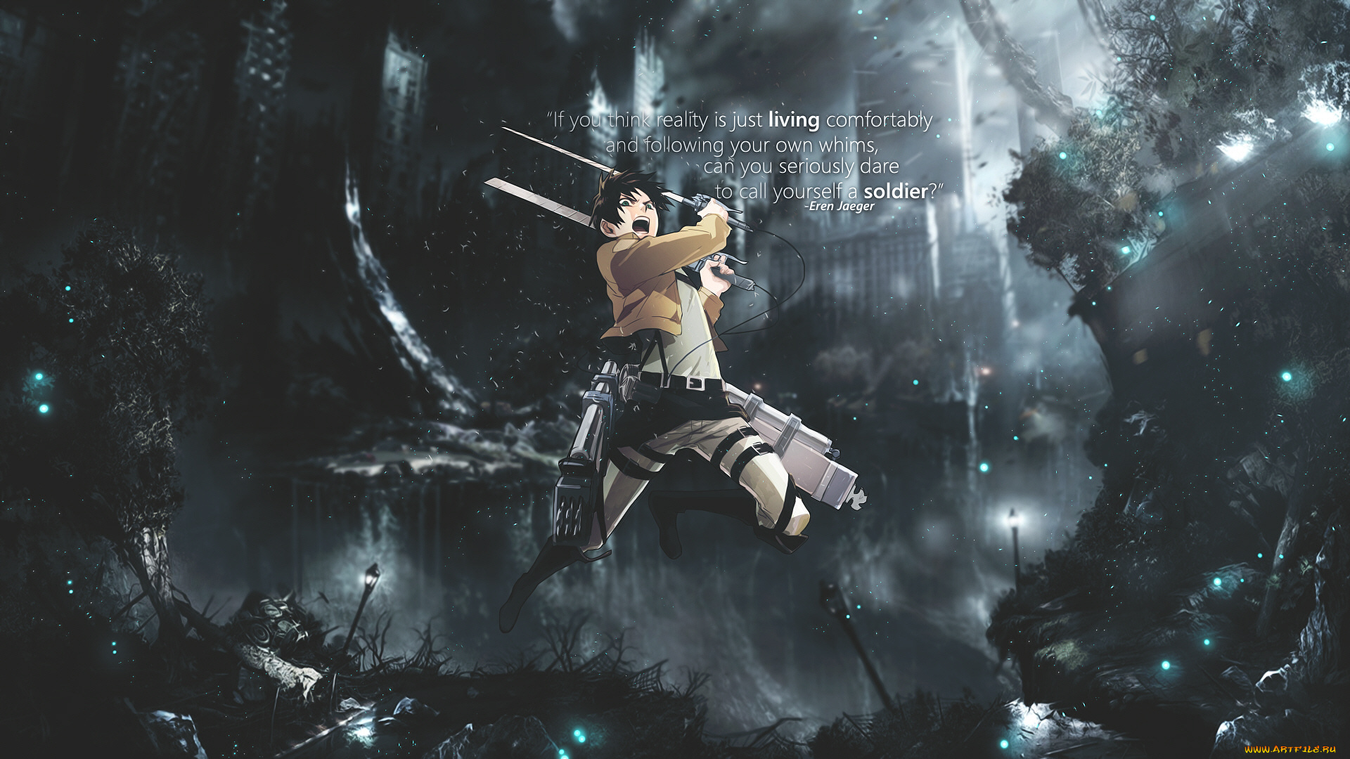 аниме, shingeki, no, kyojin, эрен