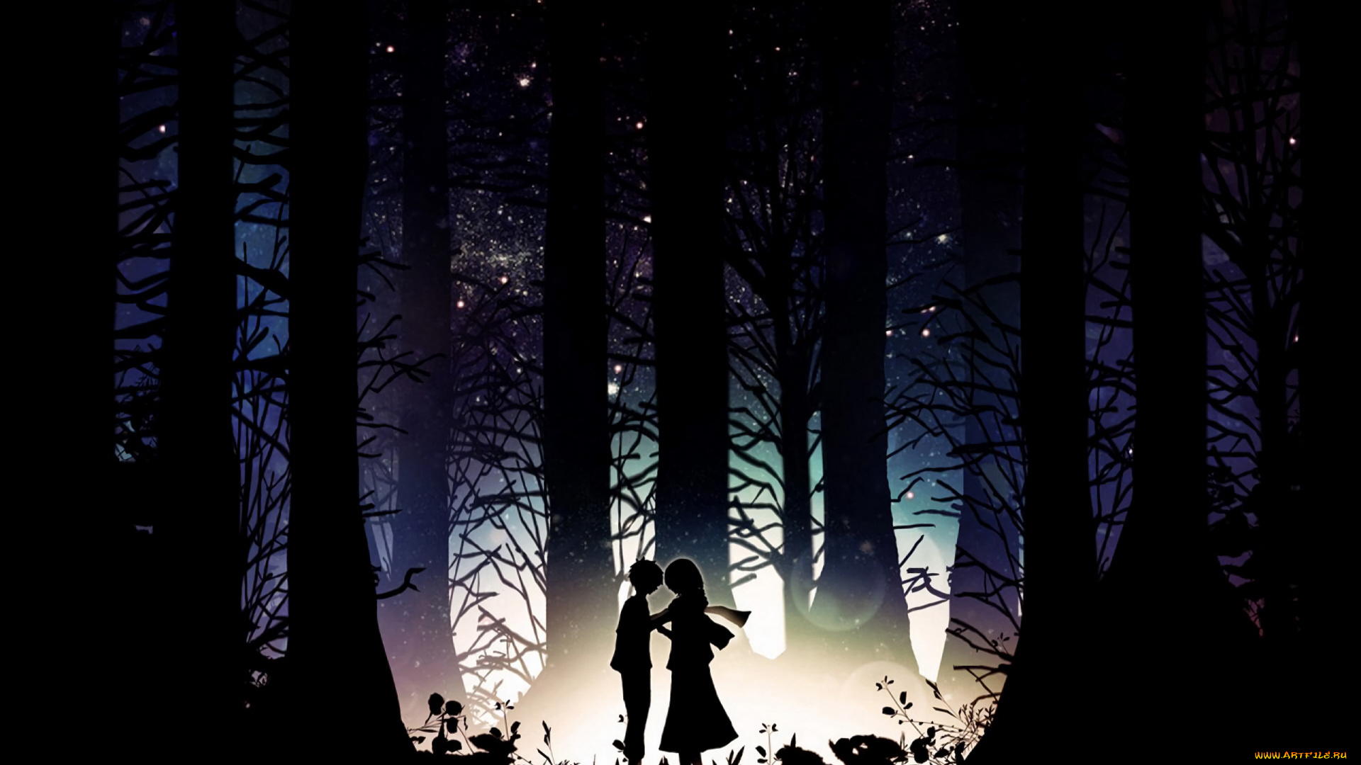 аниме, shingeki, no, kyojin, лес