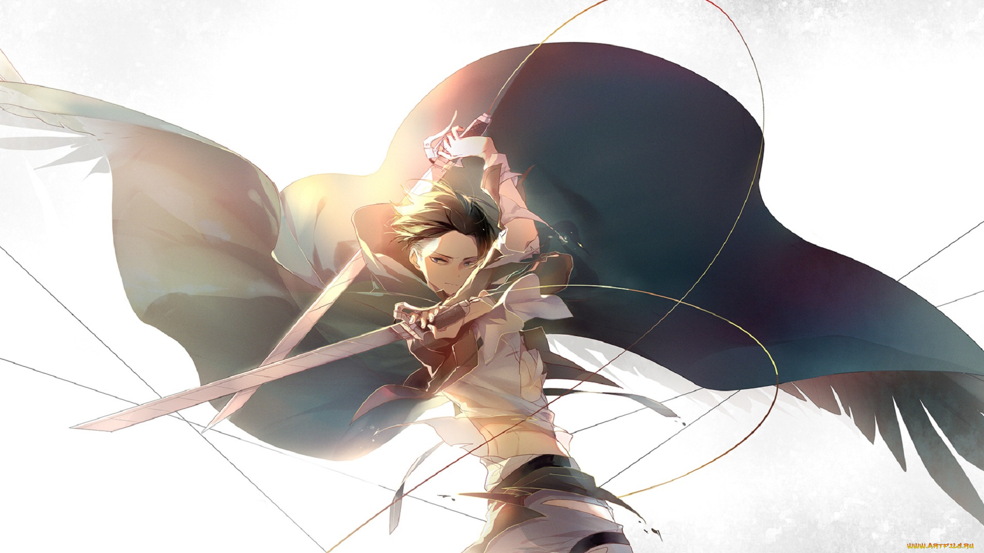 аниме, shingeki, no, kyojin, леви