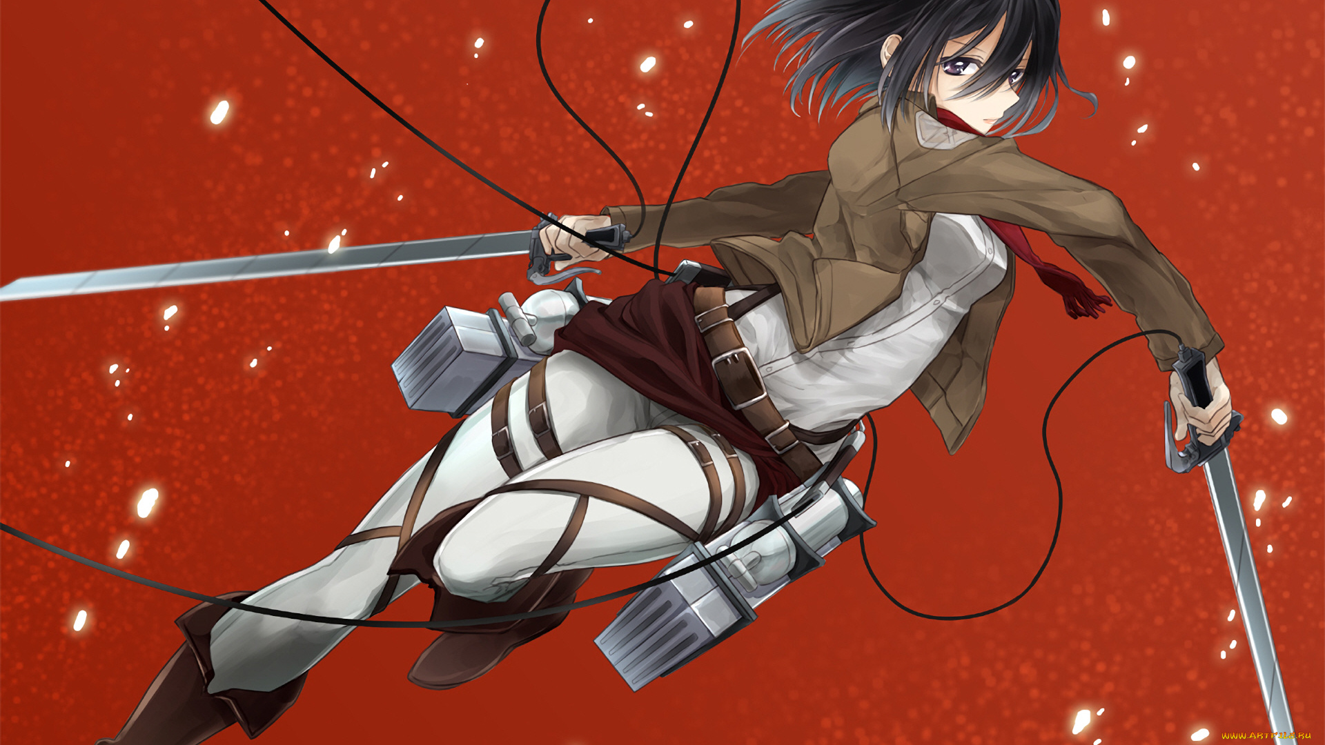 аниме, shingeki, no, kyojin, микаса