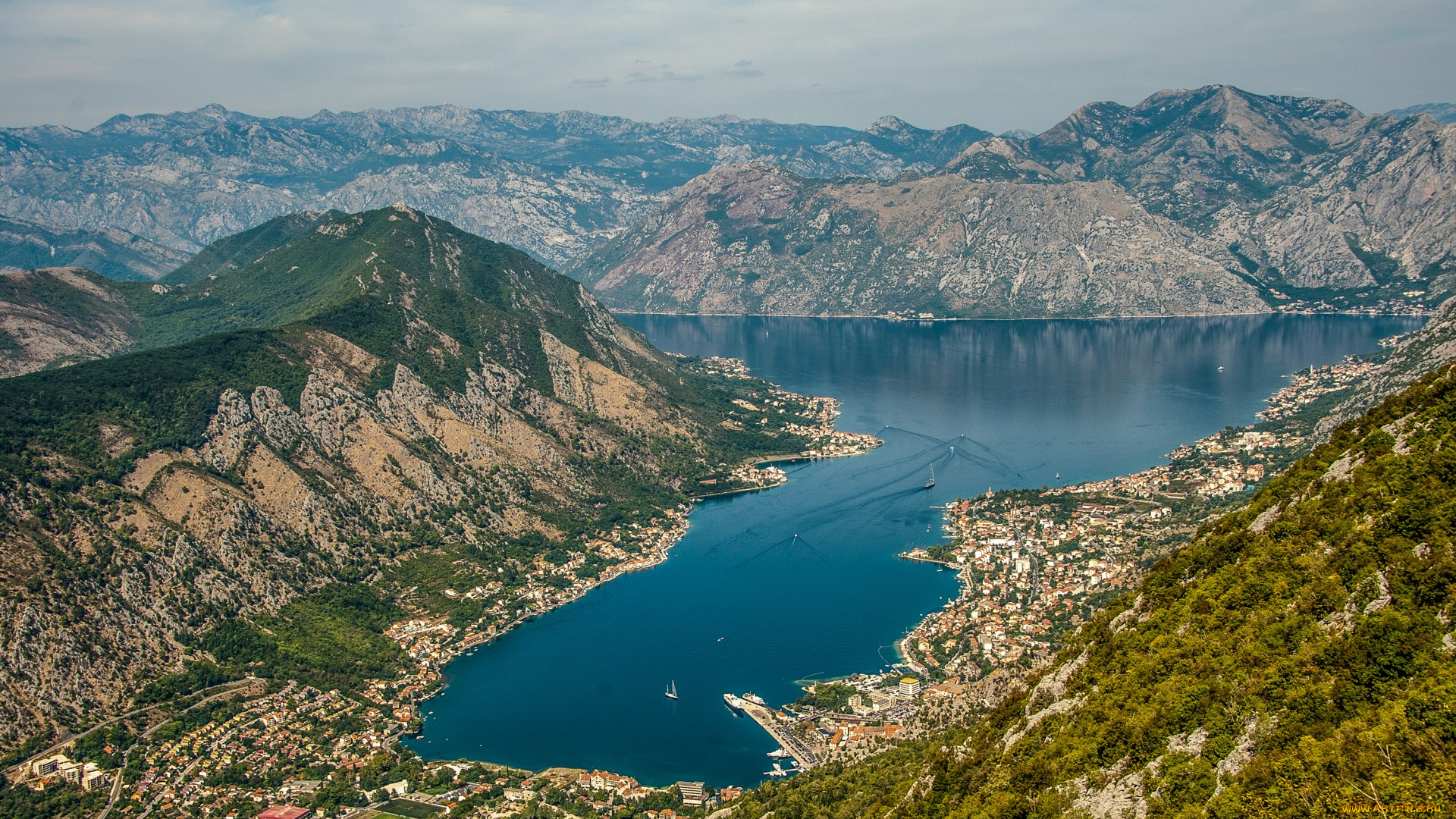 города, -, панорамы, облака, водоем