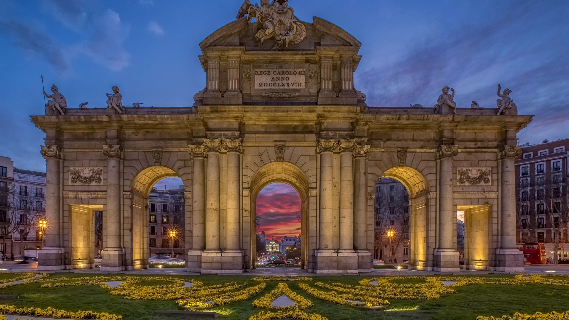 мадрид, города, мадрид, , испания, здания, цветы, газон