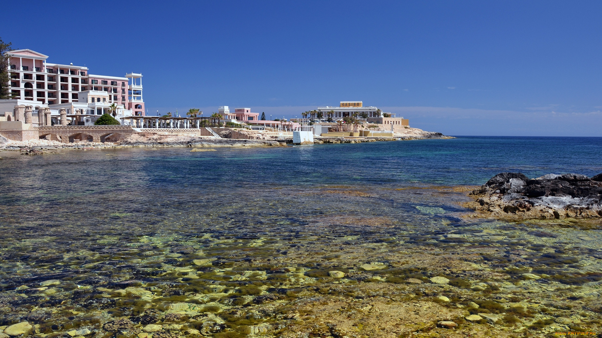 мальта, города, -, пейзажи, камни, здания, водоем