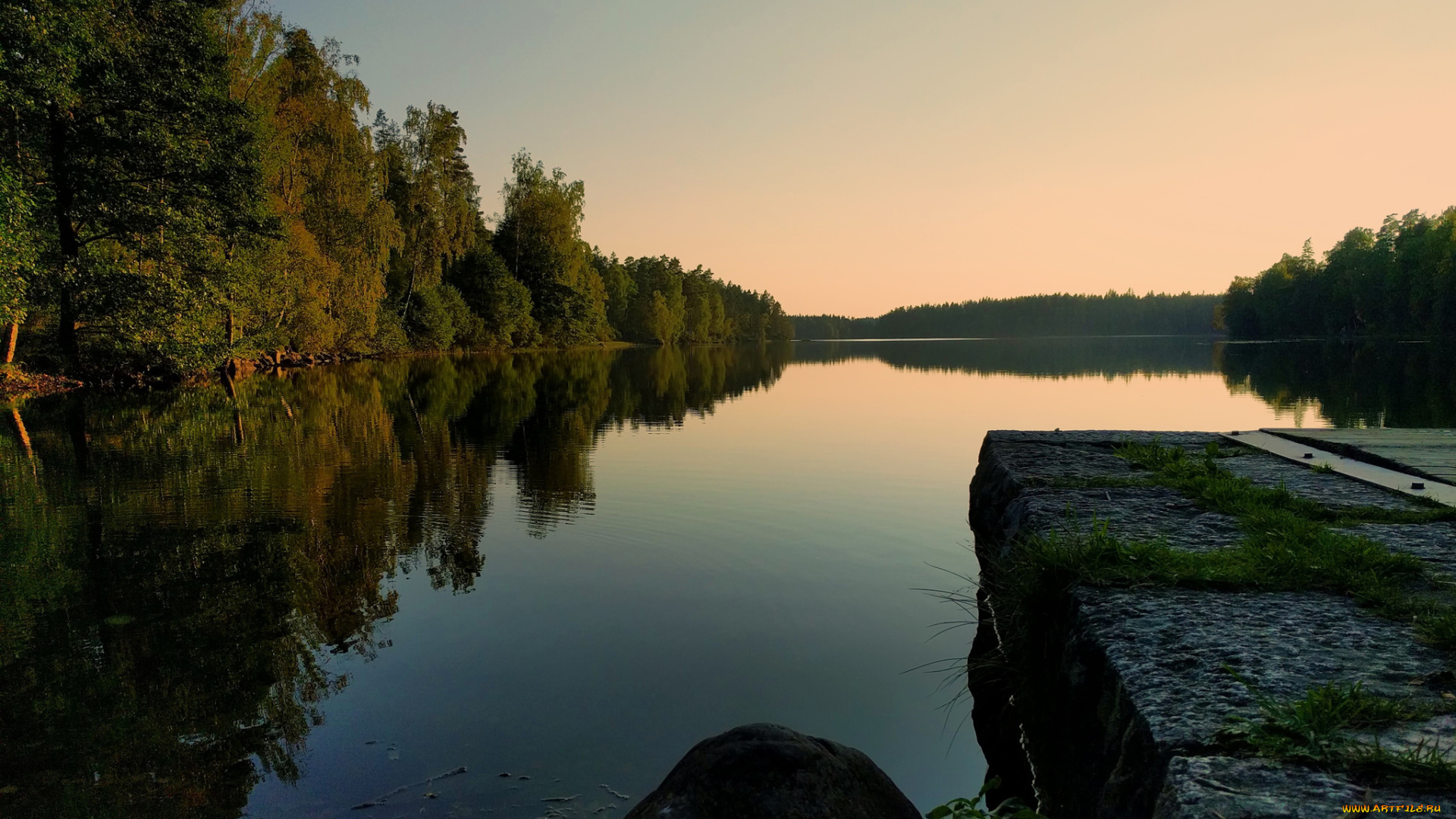 швеция, природа, реки, озера, водоем, деревья