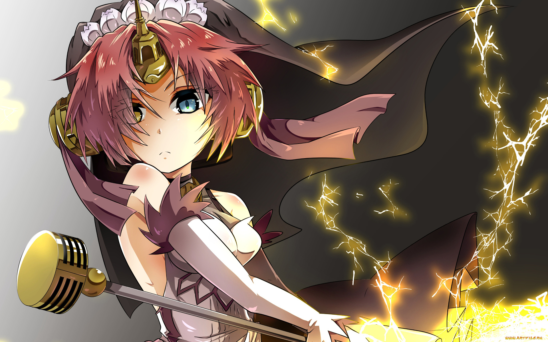 аниме, fate, stay, night, девушка, взгляд, фон