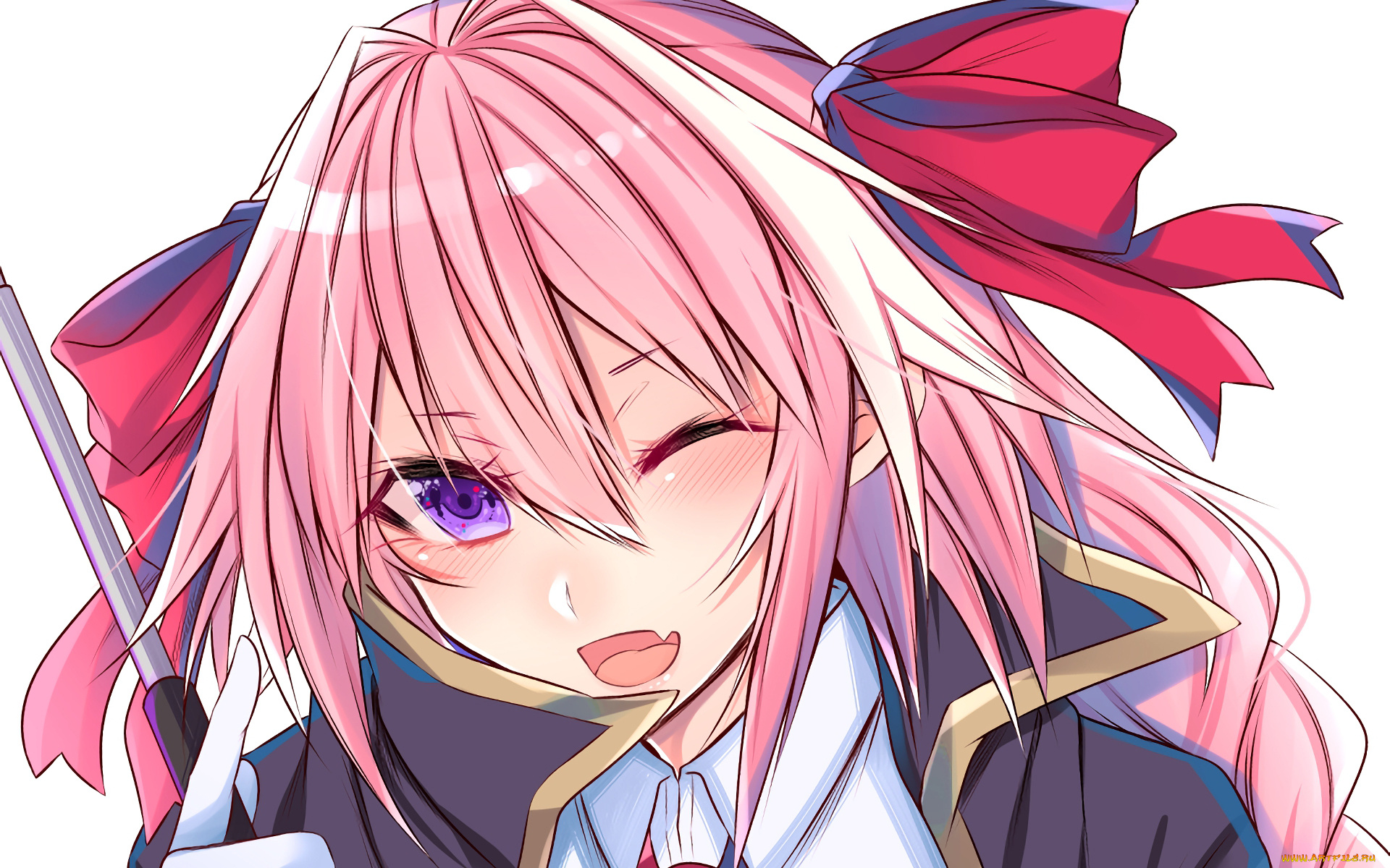 аниме, fate, stay, night, девушка, взгляд, фон