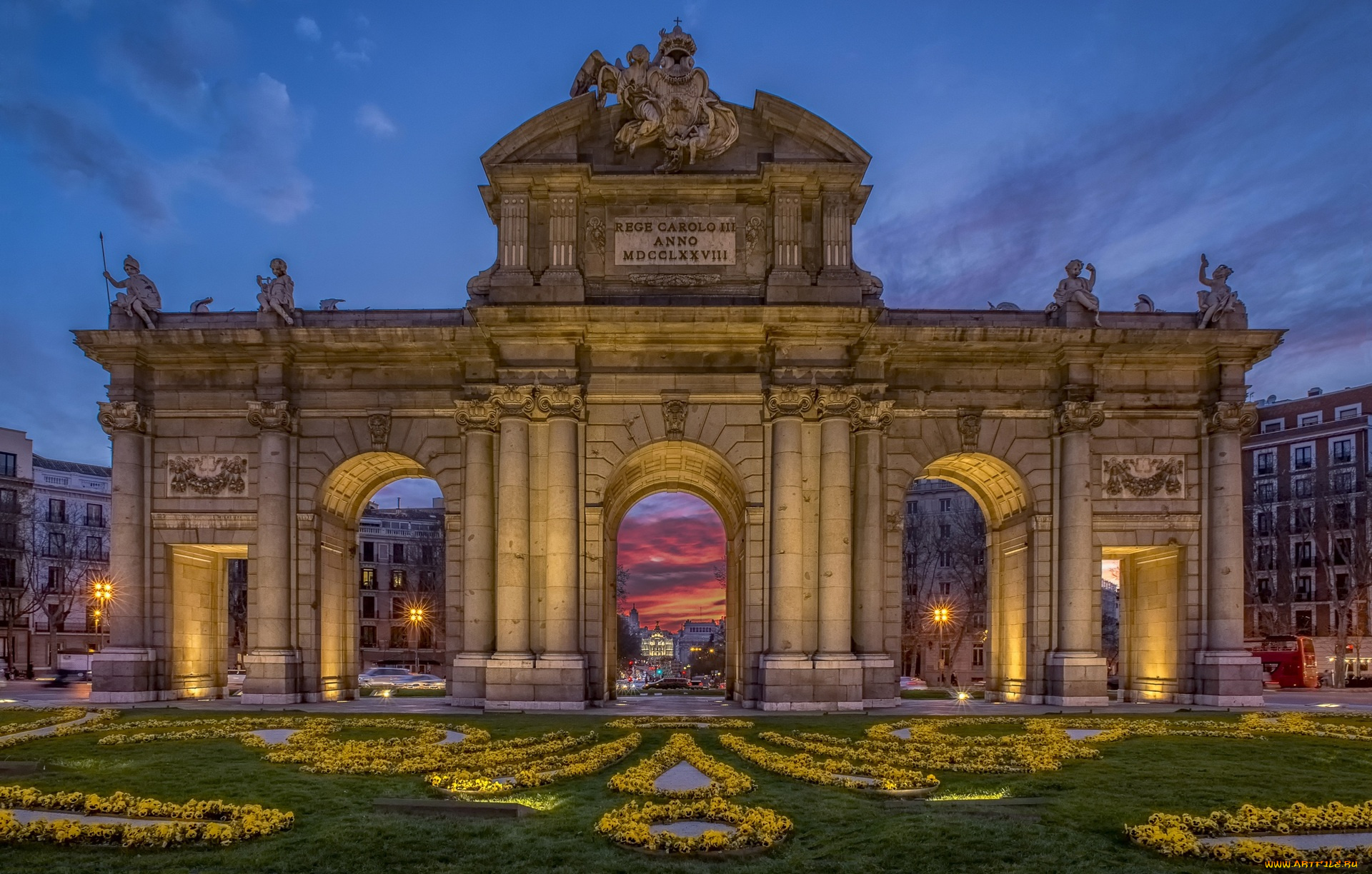 мадрид, города, мадрид, , испания, здания, цветы, газон