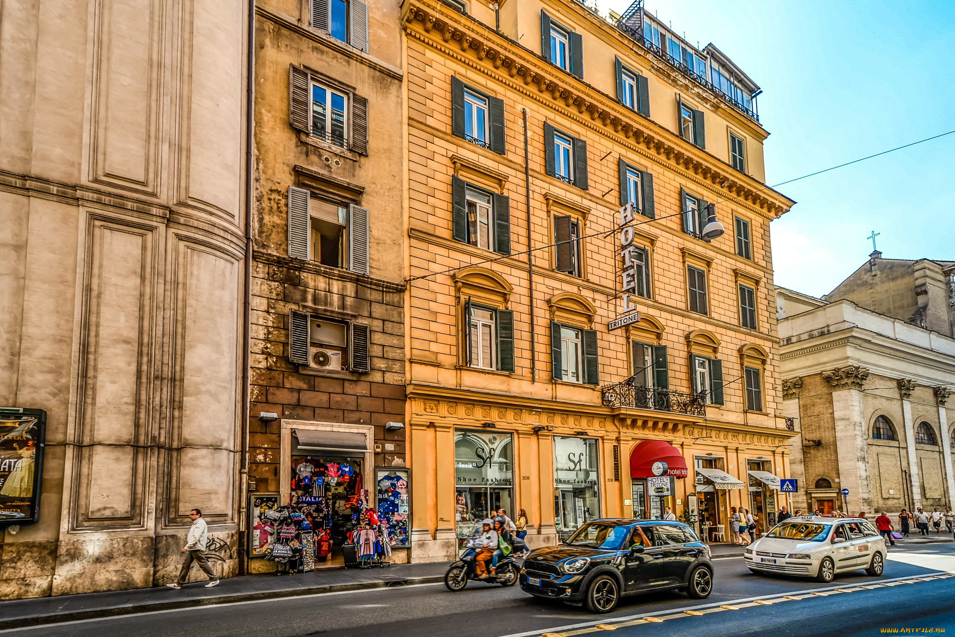 города, рим, , ватикан, , италия, пешеходы, магазины, здания