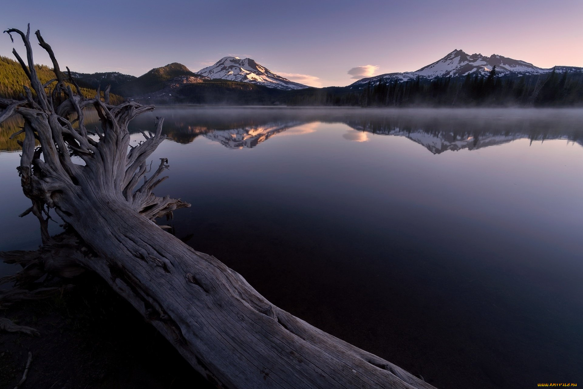 природа, реки, озера, горы, озеро, ствол