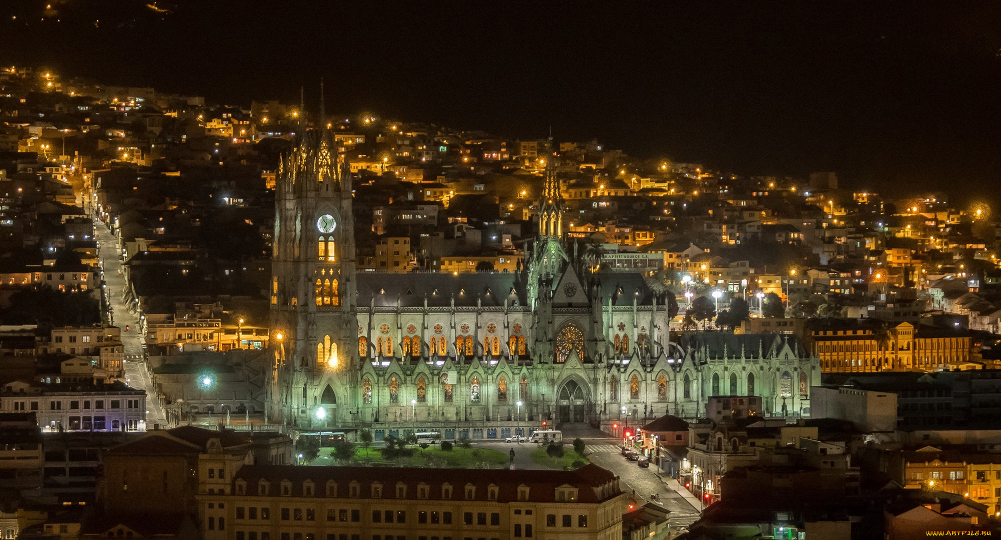 города, -, католические, соборы, , костелы, , аббатства, религия, здания, освещение, ночь