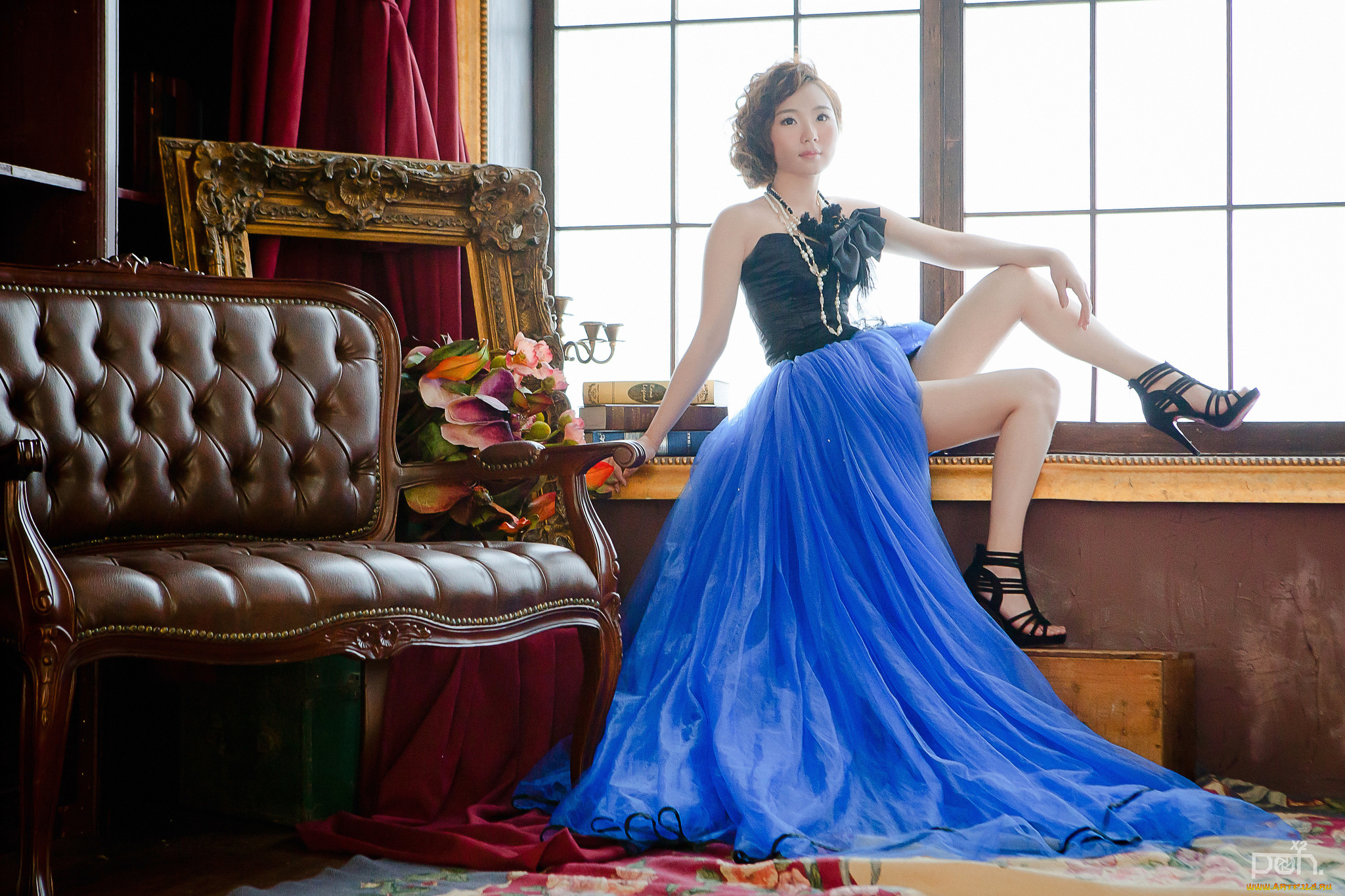 девушки, -unsort, , азиатки, туфли, платье, шатенка, девушка, азиатка