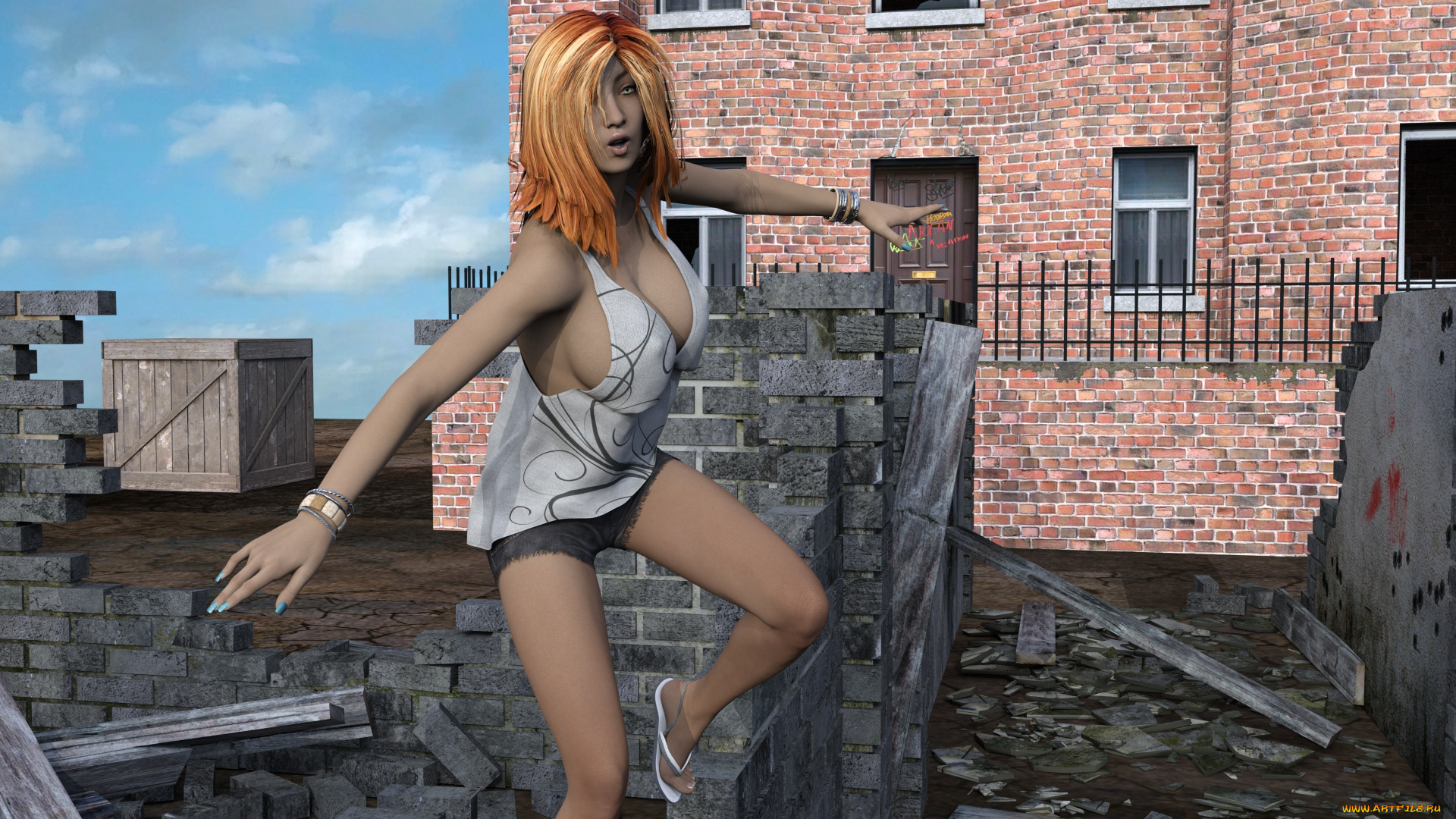 3д, графика, фантазия, , fantasy, девушка, взгляд, фон