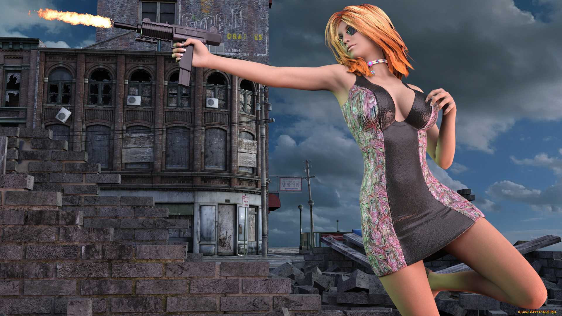 3д, графика, фантазия, , fantasy, девушка, взгляд, фон