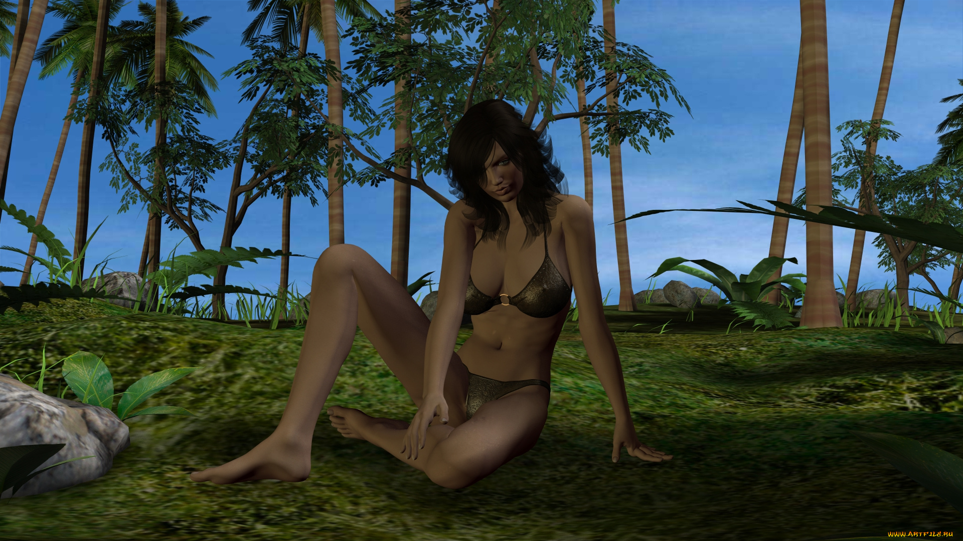 3д, графика, фантазия, , fantasy, фон, взгляд, девушка