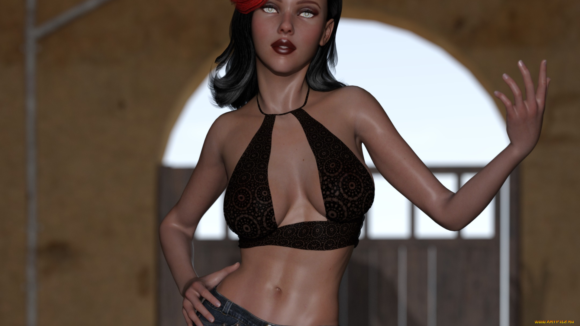 3д, графика, люди, , people, девушка, взгляд, фон