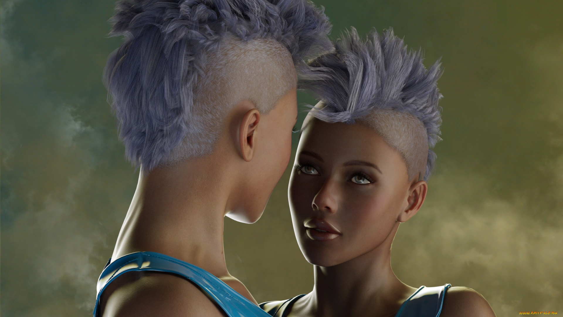 3д, графика, люди, , people, девушки, взгляд, фон